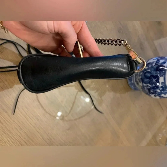 Rebecca Minkoff Black Leather Crossbody Bag with Zipper Detail - Picture 7 of 10